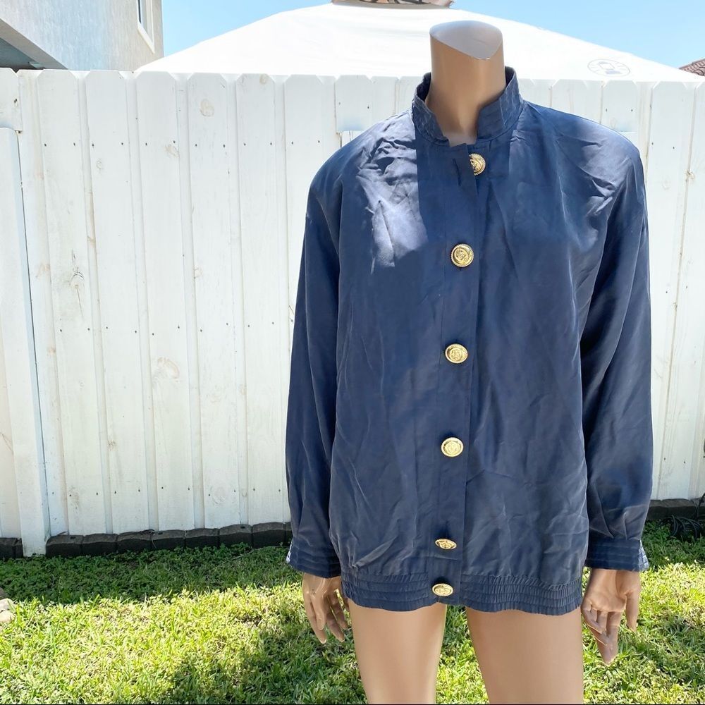 Tara Vanessa Paris Blue Compass Bomber Jacket S